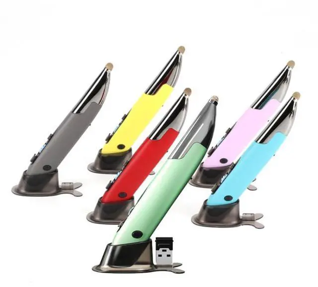 Alt view image 2 of 7 - PR-A19 2.4GHz Wireless Charging Bluetooth Mouse Pen Type Shining Quiet Mouse(Blue)