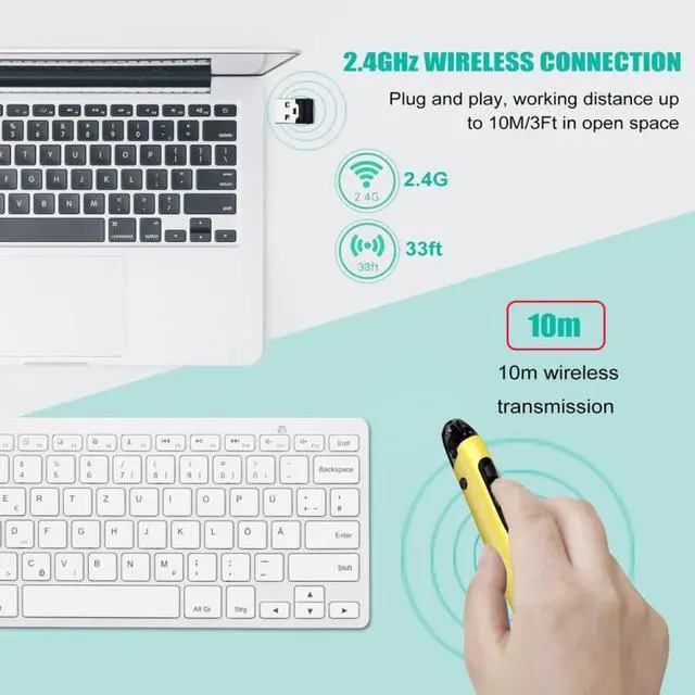 Alt view image 4 of 7 - PR-A19 2.4GHz Wireless Charging Bluetooth Mouse Pen Type Shining Quiet Mouse(Blue)