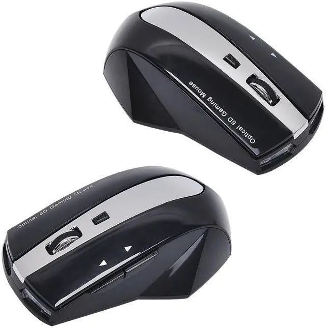 Alt view image 4 of 6 - MZ-011 2.4GHz 1600DPI Wireless Rechargeable Optical Mouse with HUB Function (Black Silver)