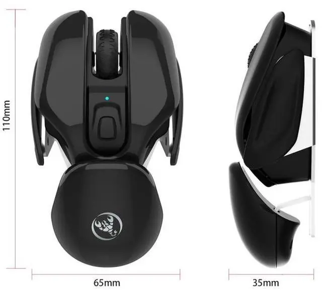 Alt view image 5 of 7 - HXSJ T37 2.4GHz 1600dpi 3-modes Adjustable Wireless Mute Mouse (Pink)