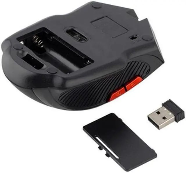 Alt view image 3 of 6 - 6-keys 2.4G 1600DPI Three-speed Adjustable Wireless Office Mouse (Red)