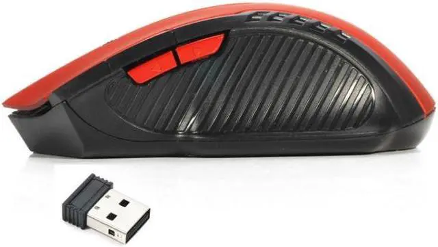 Alt view image 2 of 6 - 6-keys 2.4G 1600DPI Three-speed Adjustable Wireless Office Mouse (Red)
