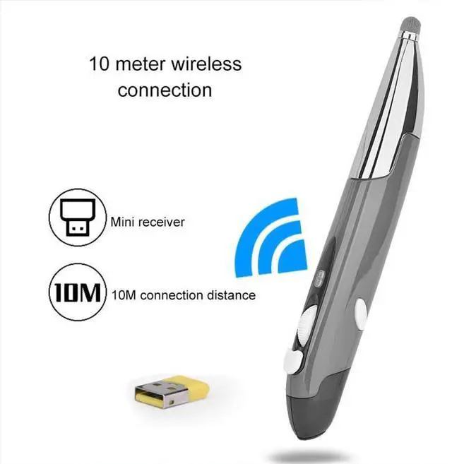 Alt view image 4 of 7 - PR-06S 4-keys Smart Wireless Optical Mouse with Stylus Pen Function, Support Voice Operation / Translation (Red)