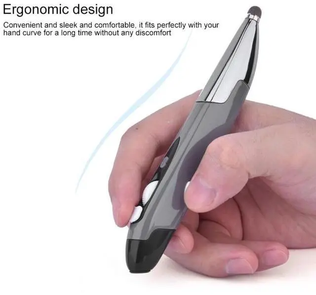 Alt view image 7 of 7 - PR-06S 4-keys Smart Wireless Optical Mouse with Stylus Pen Function, Support Voice Operation / Translation (Red)