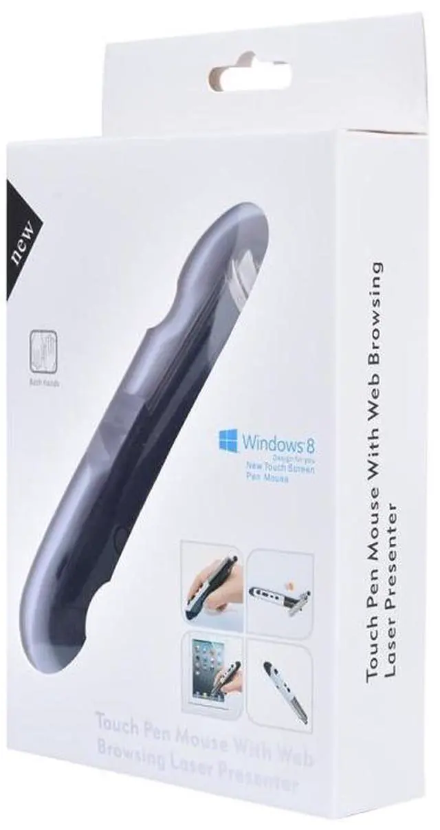 Alt view image 7 of 7 - PR-08 6-keys Smart Wireless Optical Mouse with Stylus Pen & Laser Function (White)