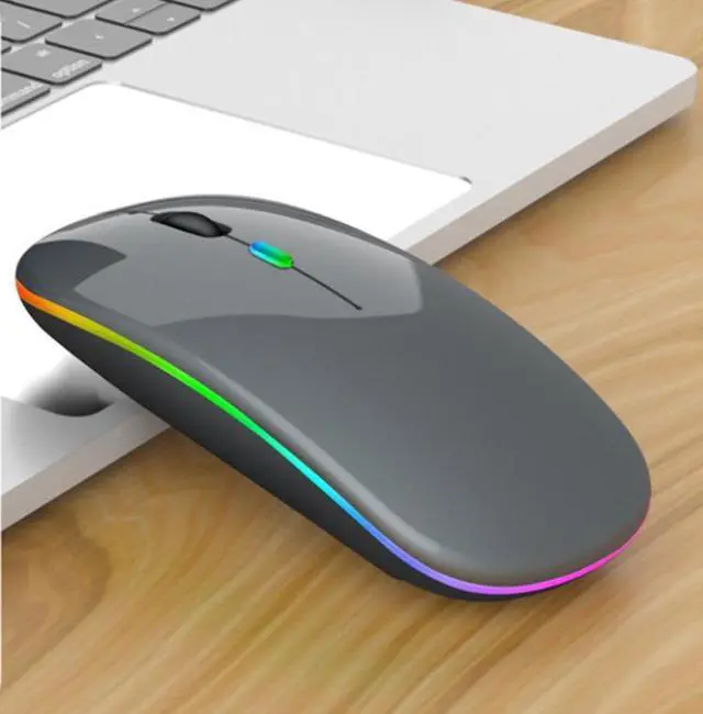 Main image of 3 Keys RGB Backlit Silent Bluetooth Wireless Dual Mode Mouse (Grey)