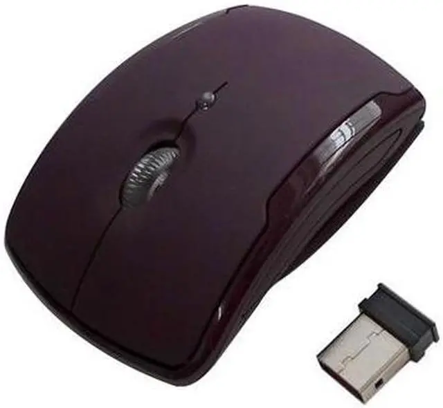 Alt view image 3 of 5 - Wireless 2.4GHz 1600dpi Folding Wireless Optical Mouse (Black)