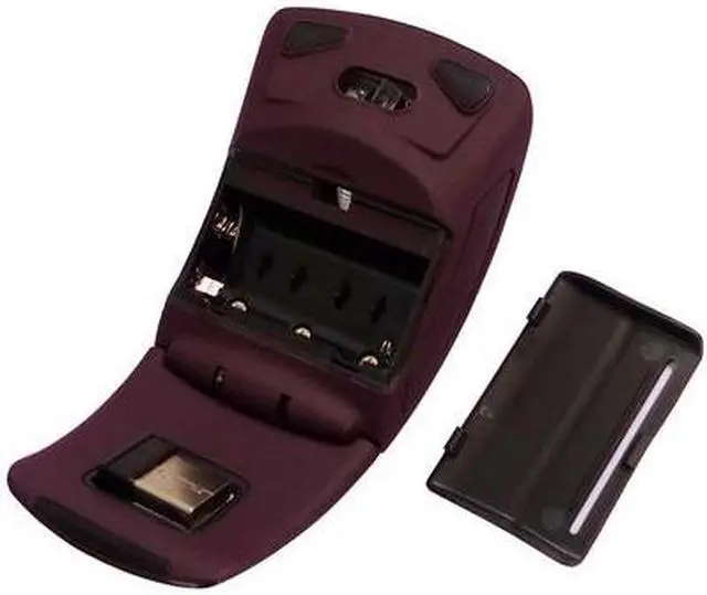 Alt view image 4 of 5 - Wireless 2.4GHz 1600dpi Folding Wireless Optical Mouse (Black)