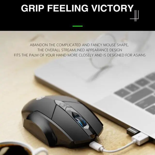 Alt view image 6 of 7 - Inphic PM6 6 Keys 1000/1200/1600 DPI Home Gaming Wireless Mechanical Mouse, Colour: Black Wireless Charging Silent Version Black Wireless Charging Silent Version