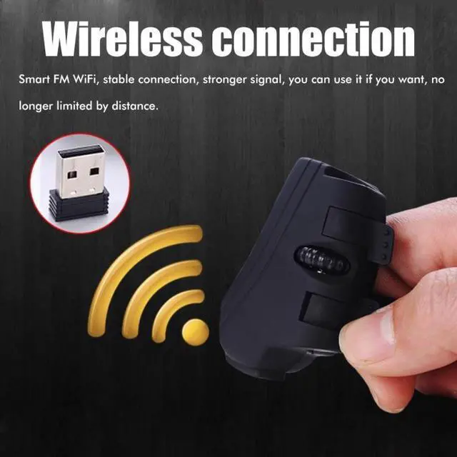 Alt view image 6 of 6 - GM306 2.4GHz Wireless Finger Lazy Mouse with USB Receiver GM306 2.4GHz Wireless (Black)