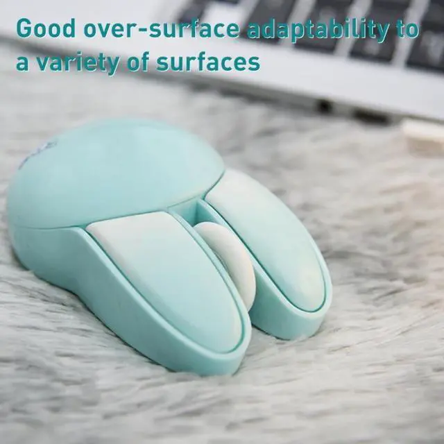 Alt view image 3 of 5 - MOFii M6 Rabbit Shape 2.4G Wireless Mute Mouse (Blue) Black