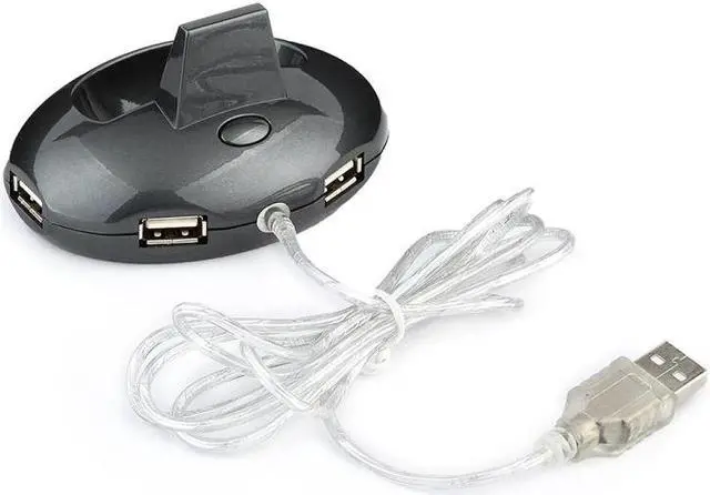 Alt view image 5 of 6 - MZ-012 2.4G 1200 DPI Wireless Rechargeable Optical Mouse with 3 Ports USB HUB / Charging Dock (Blue) Black