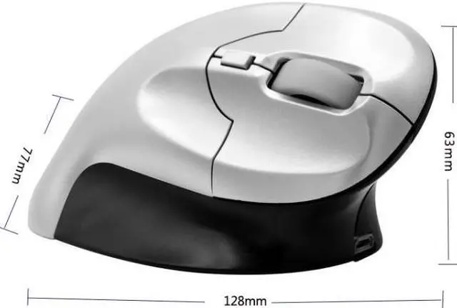 Alt view image 2 of 4 - G70 Wireless & Wired Vertical Mouse Ergonomic Optical Mouse, Style: Wireless Charging Version Wireless Charging Version