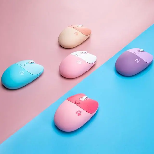 Alt view image 7 of 7 - M3 3 Keys Cute Silent Laptop Wireless Mouse, Spec: Bluetooth Wireless Version (Purple) Bluetooth Wireless Version (Purple)