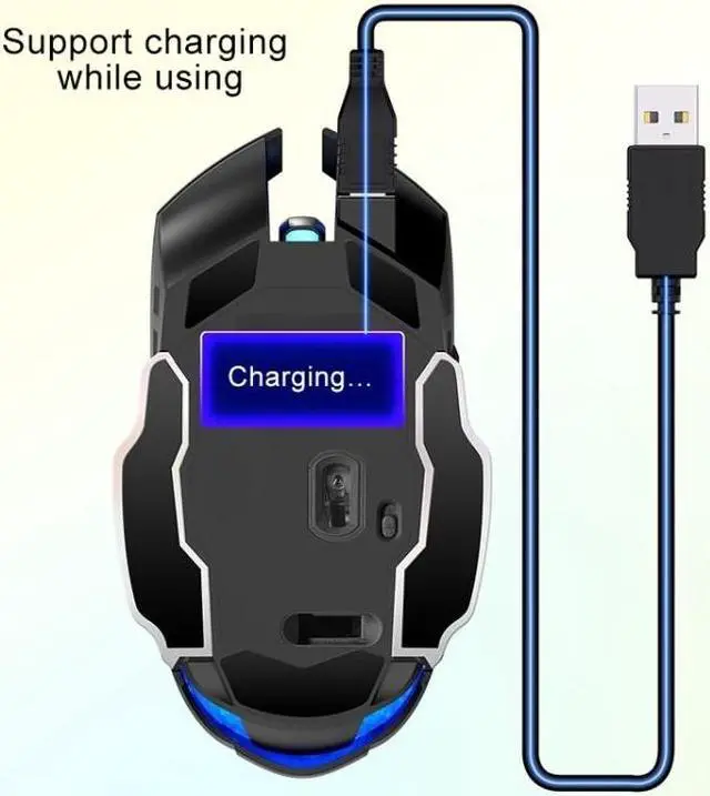 Alt view image 3 of 7 - YINDIAO A4 2.4GHz 1600DPI 3-modes Adjustable Rechargeable Wireless Silent Gaming Mouse (Style 2)