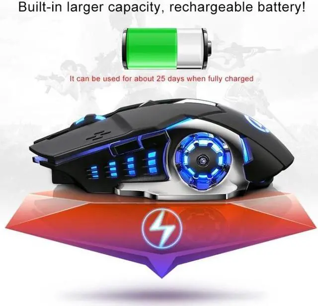 Alt view image 4 of 7 - YINDIAO A4 2.4GHz 1600DPI 3-modes Adjustable Rechargeable Wireless Silent Gaming Mouse (Style 2)
