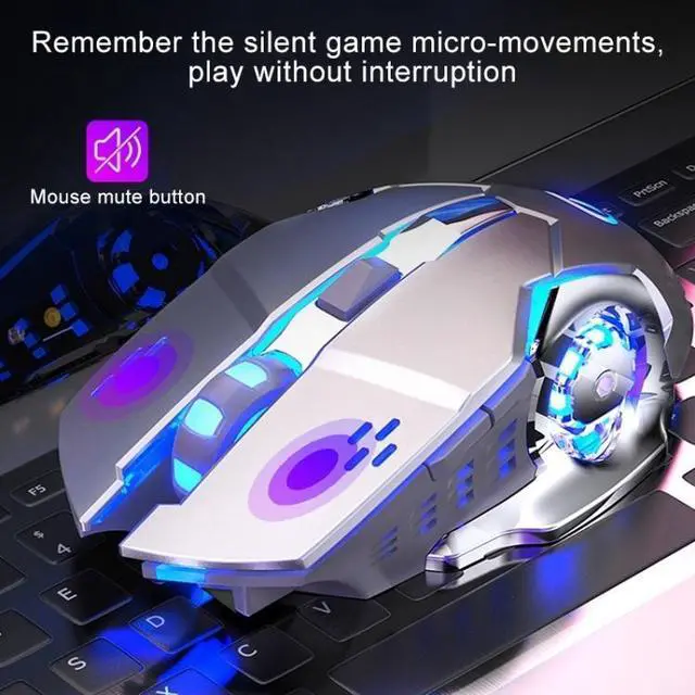 Alt view image 7 of 7 - YINDIAO A4 2.4GHz 1600DPI 3-modes Adjustable Rechargeable Wireless Silent Gaming Mouse (Style 2)