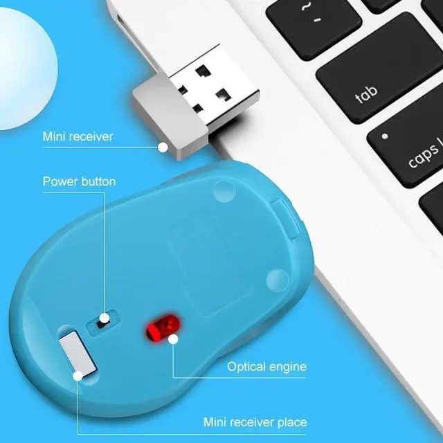 Alt view image 4 of 7 - ZGB 361 2.4G Wireless Chargeable Mini Mouse 1600dpi (White)