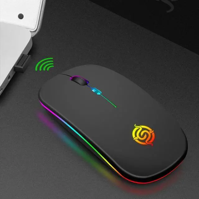 Alt view image 7 of 7 - K-Snake BM110 RGB Lighting Effect Wireless Bluetooth Mouse (Black)