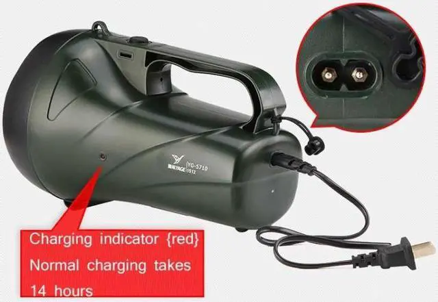 Alt view image 2 of 7 - YAGE YG-5710 5W LED Waterproof Glare Flashlight Outdoor Rechargeable Lighting Portable Lamp, CN Plug (ArmyGreen)