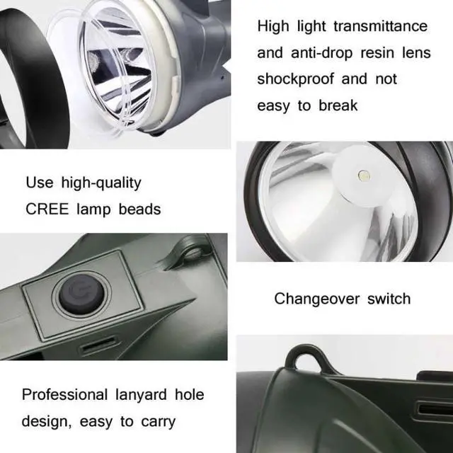 Alt view image 4 of 7 - YAGE YG-5710 5W LED Waterproof Glare Flashlight Outdoor Rechargeable Lighting Portable Lamp, CN Plug (ArmyGreen)