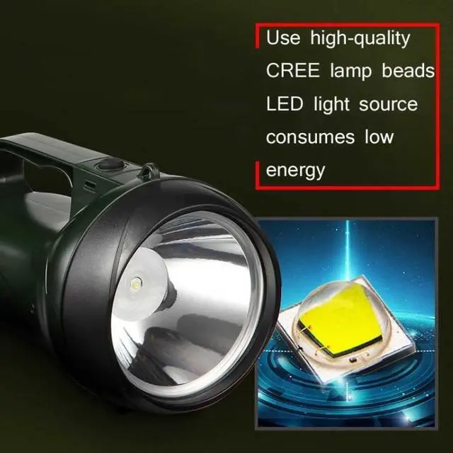Alt view image 5 of 7 - YAGE YG-5710 5W LED Waterproof Glare Flashlight Outdoor Rechargeable Lighting Portable Lamp, CN Plug (ArmyGreen)
