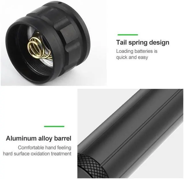 Alt view image 5 of 7 - Long Style Micro USB Charging Outdoor Waterproof P90 + COB LED Flashlight, Support Power Display & Telescopic Focusing & 7-level Brightness Adjustment