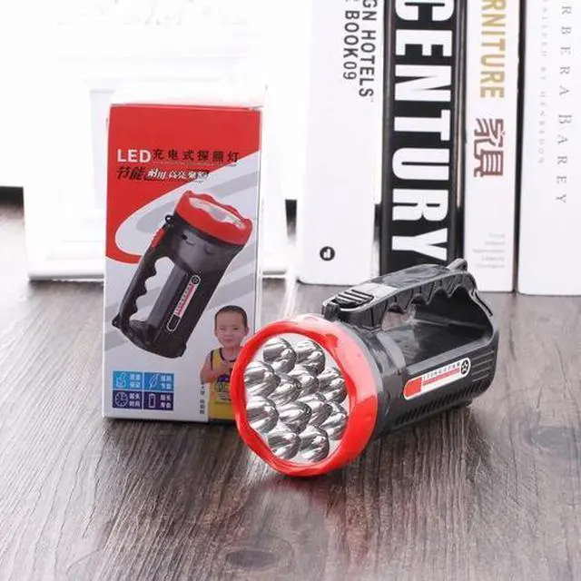 Alt view image 2 of 7 - 5W 9 LEDs Rechargeable Strong LED Flashlight 2-Modes Outdoors Searchlight