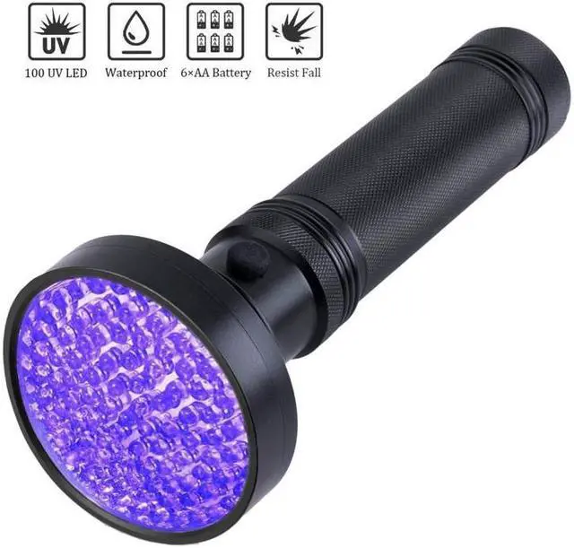 Alt view image 2 of 7 - 100 LED UV Flashlight Scorpion Detector Fluorescence Detector