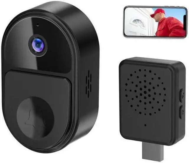 Alt view image 3 of 7 - ML18 Mini Ultra Wide Angle Smart Video Doorbell Support Two-way Voice ML18 (White)