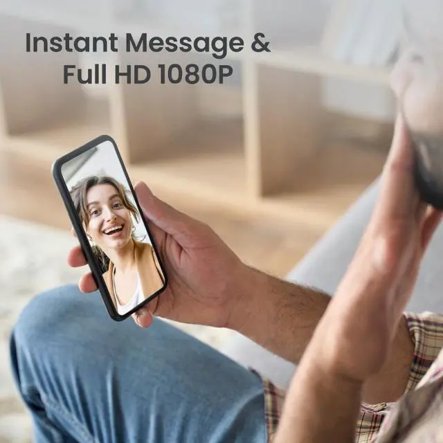 Alt view image 5 of 7 - ML19 90 Degree Wide Angle Wireless Smart Video Doorbell, Size:ML19 (Black)