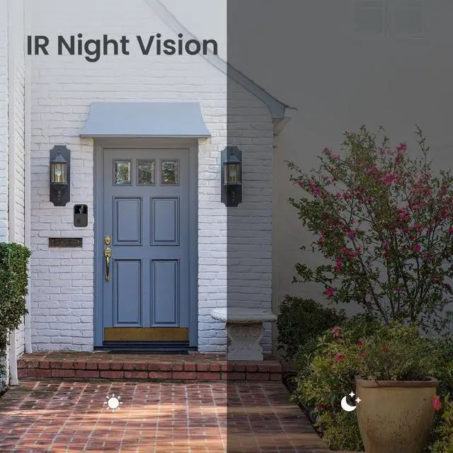 Alt view image 6 of 7 - ML19 90 Degree Wide Angle Wireless Smart Video Doorbell, Size:ML19 (Black)