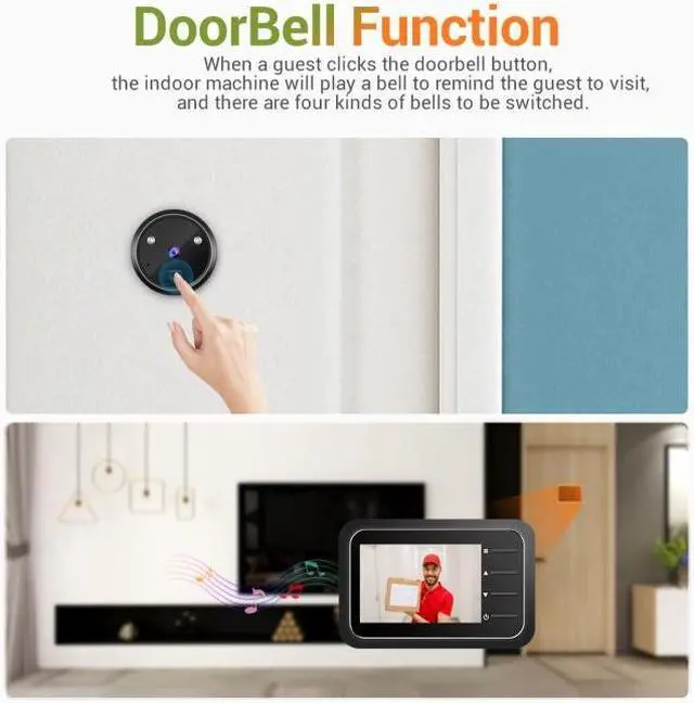 Alt view image 4 of 7 - ESCAM C22 2.4 inch Screen Digital Door Viewer, Support Night Vision, TF Card, Take Photos and Video C22