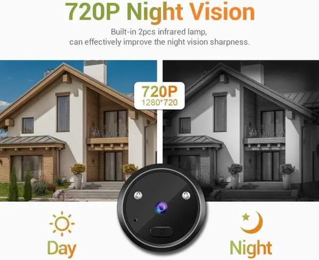 Alt view image 7 of 7 - ESCAM C22 2.4 inch Screen Digital Door Viewer, Support Night Vision, TF Card, Take Photos and Video C22
