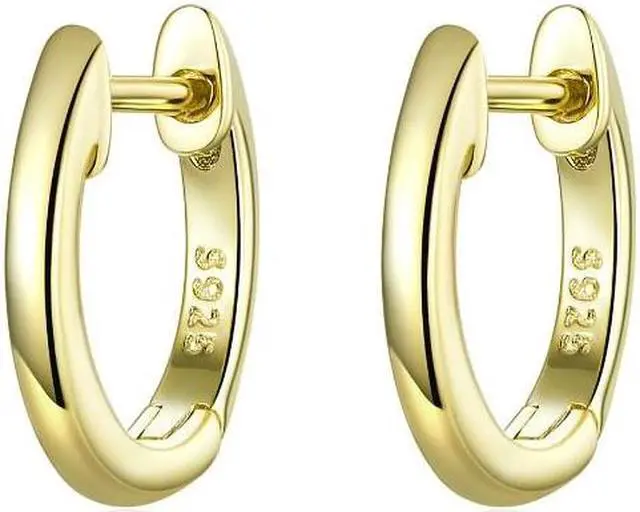 Main image of Simple Earrings Sterling Silver S925 Earrings Ear Buckles Gold