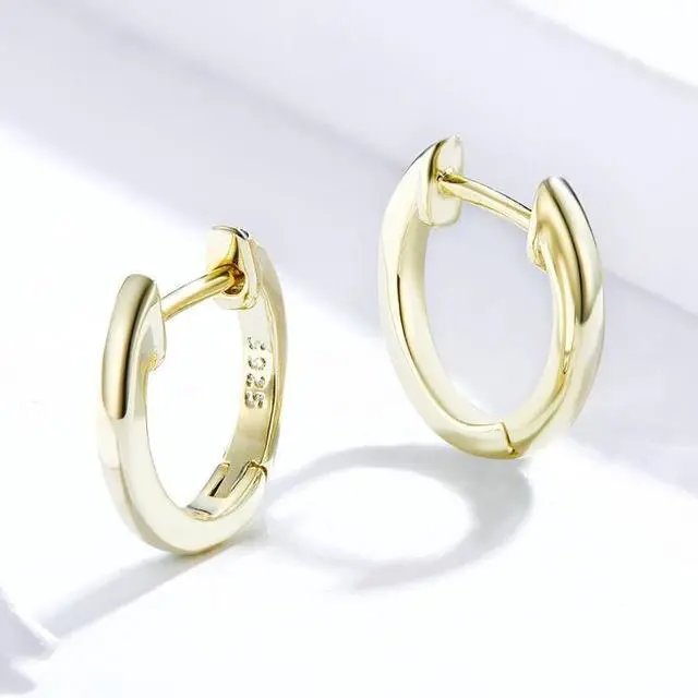 Alt view image 3 of 7 - Simple Earrings Sterling Silver S925 Earrings Ear Buckles Gold