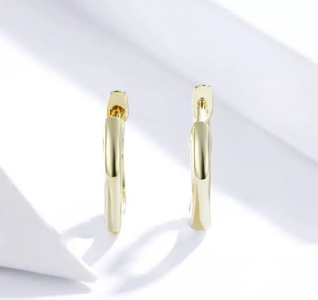 Alt view image 4 of 7 - Simple Earrings Sterling Silver S925 Earrings Ear Buckles Gold