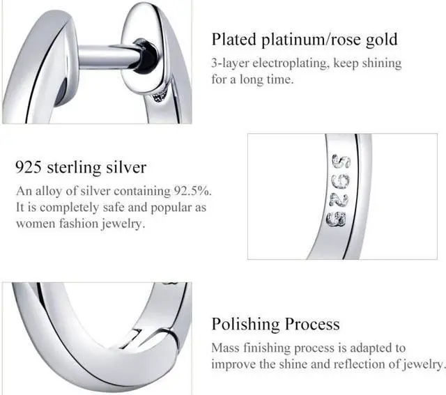Alt view image 5 of 7 - Simple Earrings Sterling Silver S925 Earrings Ear Buckles Gold