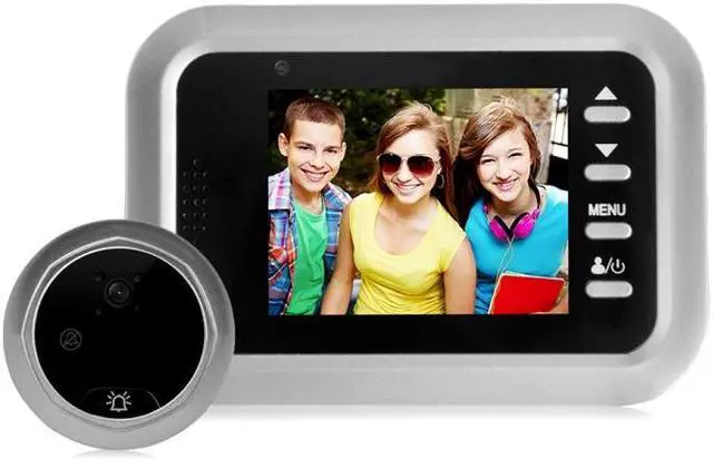 Main image of Video Doorbell Camera, W8-S 2.4 inch Screen 2.0MP Security Camera No Disturb Peephole Viewer, Support TF Card (Silver)