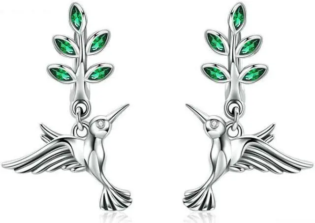 Main image of Hummingbird Greetings S925 Sterling Silver With Zircon Earrings SCE464