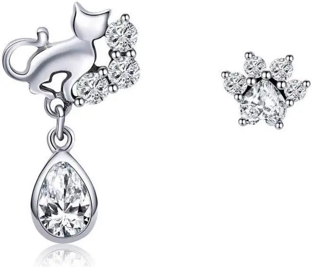 Main image of S925 Sterling Silver Cat Retro Earrings Female Earrings SCE424