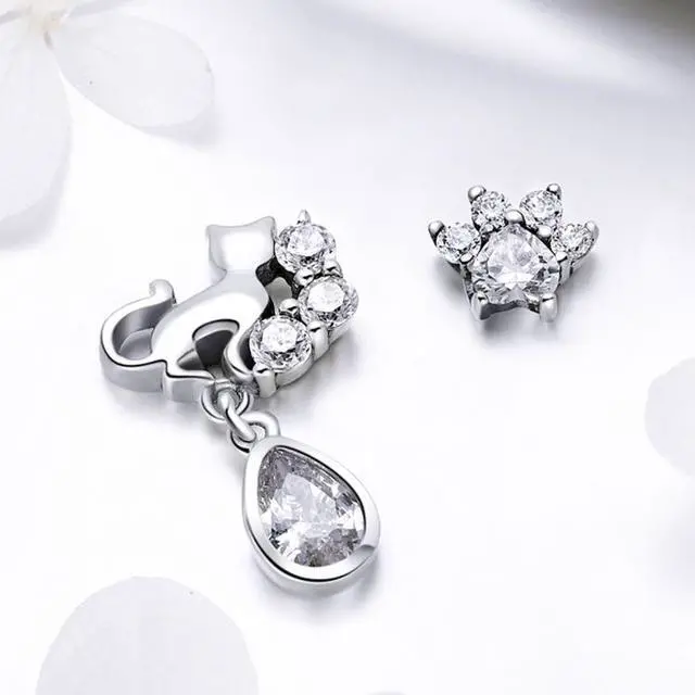 Alt view image 4 of 7 - S925 Sterling Silver Cat Retro Earrings Female Earrings SCE424