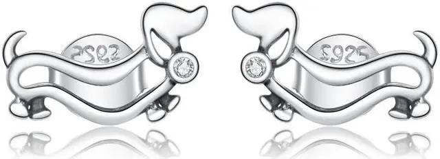 Main image of S925 Sterling Silver Cute Dog Women Earrings Cute Dog