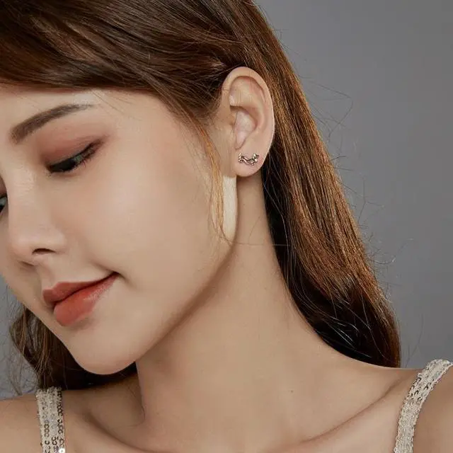 Alt view image 6 of 7 - S925 Sterling Silver Cute Dog Women Earrings Cute Dog