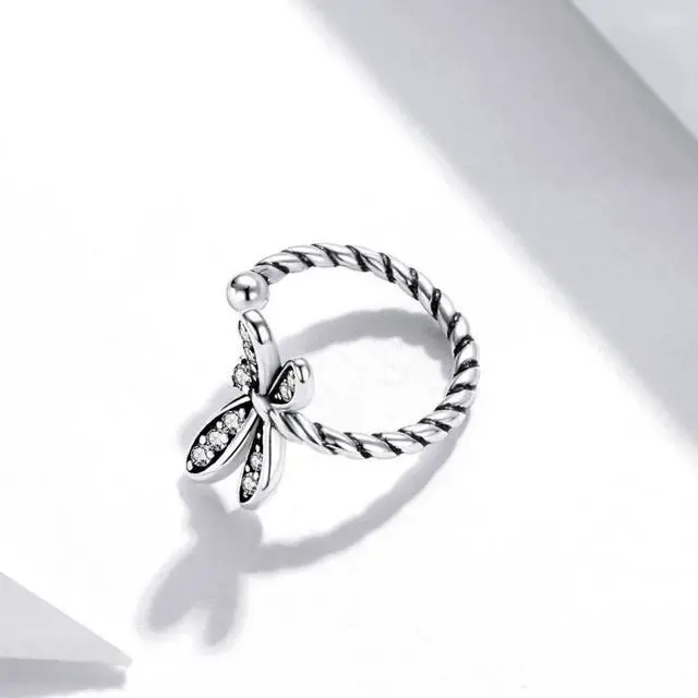 Alt view image 3 of 7 - S925 Sterling Silver Exquisite Dragonfly Women Earrings Dragonfly