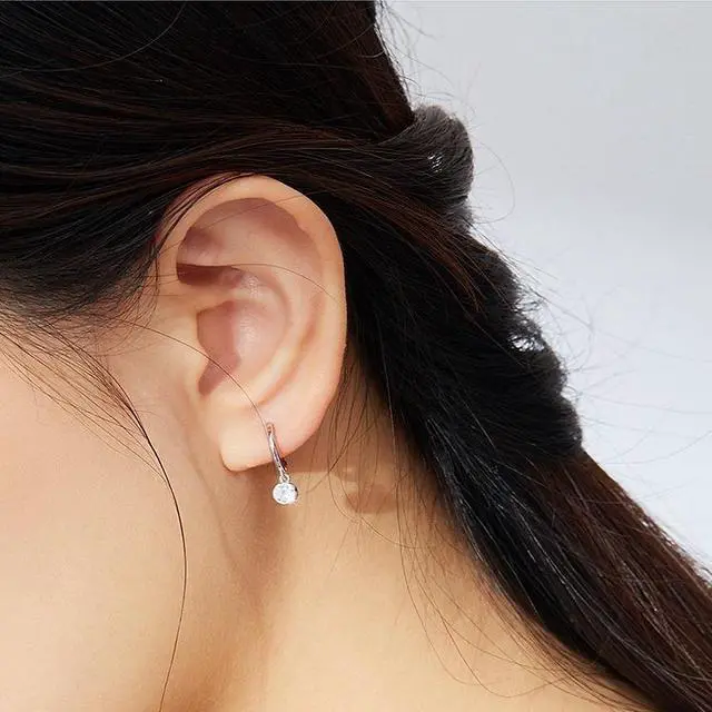 Alt view image 6 of 6 - S925 Sterling Silver Platinum-plated Earrings Temperament Zircon Earrings SCE830