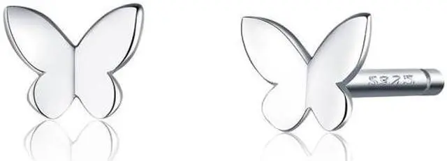 Main image of Sterling Silver Butterfly Earrings Fresh Simple and Compact Platinum-plated Girls Earrings SCE775