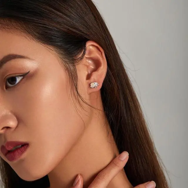 Alt view image 6 of 7 - S925 Sterling Silver Cute Sloth Ear Studs Women Earrings Cute Sloth