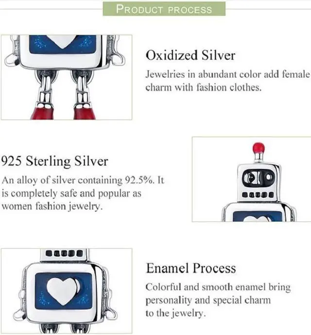 Alt view image 4 of 6 - Robot S925 Sterling Silver Earrings Dripping Oil Hypoallergenic Earrings SCE477