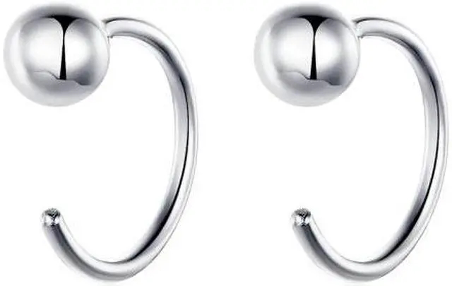 Main image of Sterling Silver Earrings Simple Platinum-plated Earrings Temperament Small Ball Earrings SCE782-A